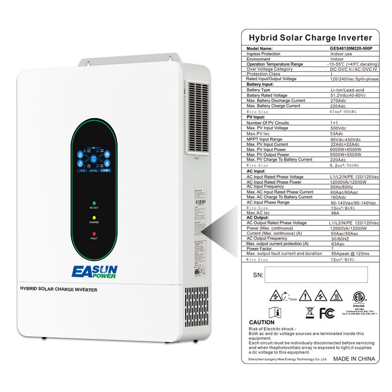 EASUN POWER 120V/110V 12KW hyb - đánh giá và giá Grid Tie Inverter Limiter 2000W