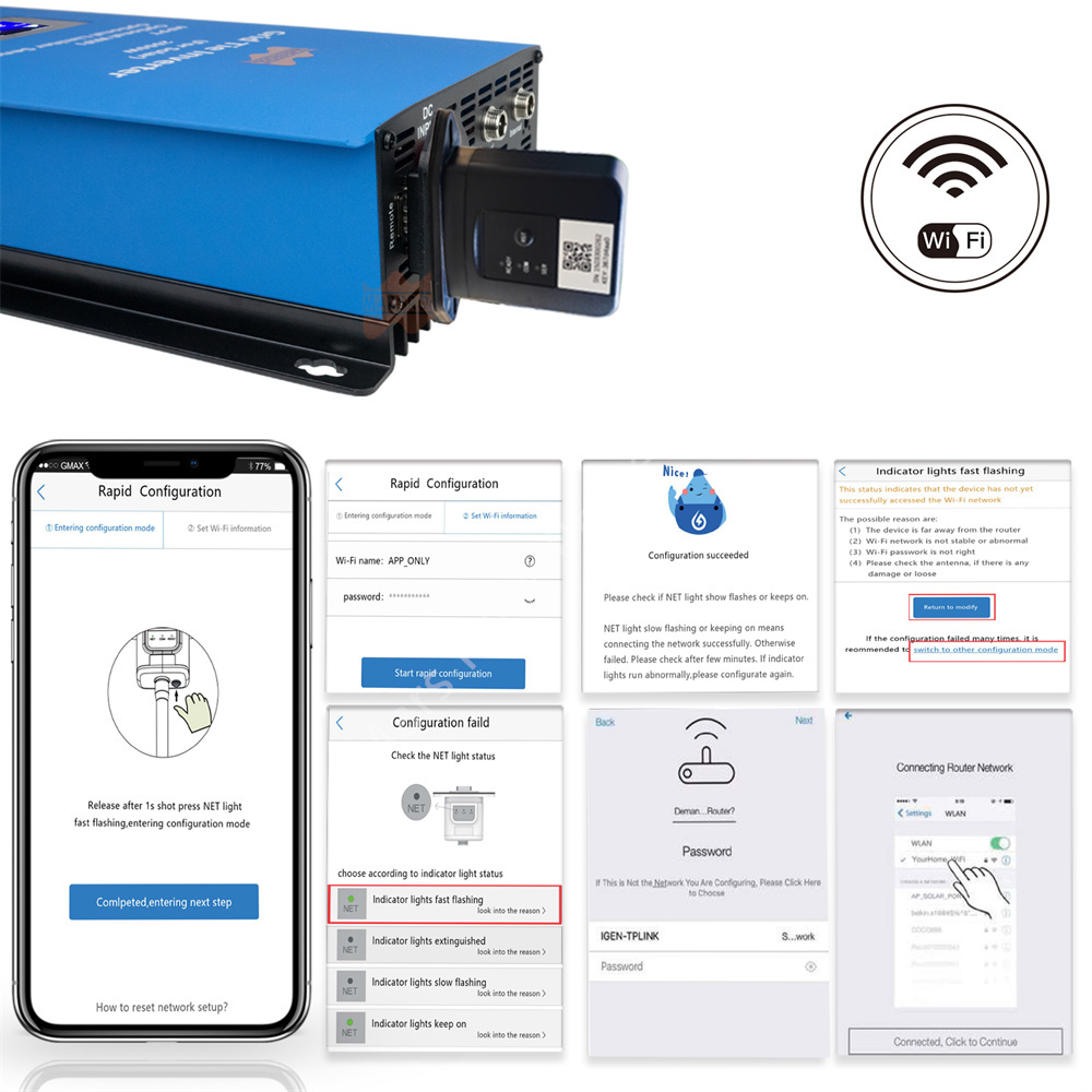 1000W 2000W Gió MPPT Điện Trên - đánh giá và giá Grid Tie Inverter Limiter 2000W